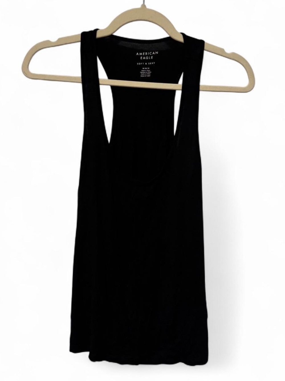 American Eagle Soft & Sexy Black Racerback Tank Top Size M